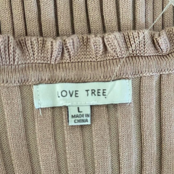 Love Tree Ribbed Short Sleeve Ruffle Crop Top | Size L - Picture 5 of 6